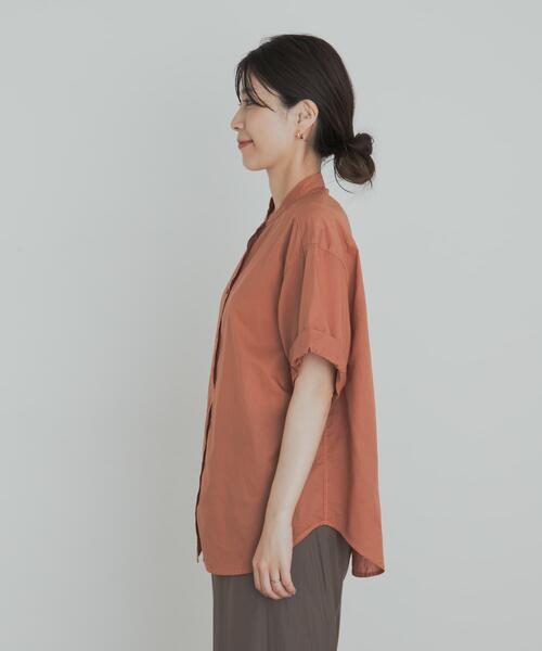 URBAN RESEARCH DOORS（アーバンリサーチドアーズ）の「製品染めロールスリーブブラウス（シャツ/ブラウス・レディース・カーキ/グレー系その他/オレンジ・MEDIUM）」の21枚目の写真