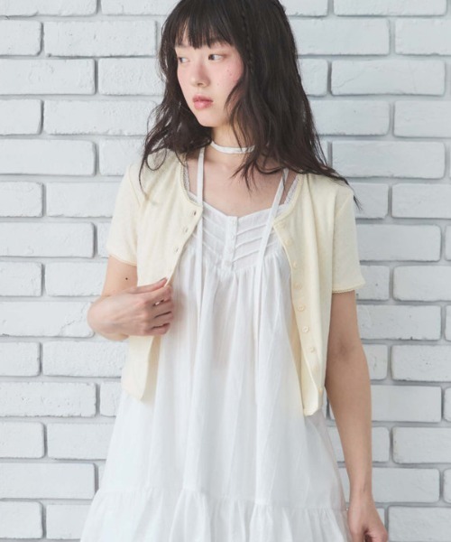 archives（アルシーヴ）の「針抜きハーフスリーブカーディガン（カーディガン/ボレロ・レディース・アイボリー/グレー/ネイビー・MEDIUM）」の6枚目の写真