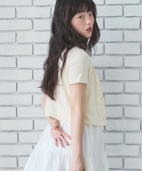 archives（アルシーヴ）の「針抜きハーフスリーブカーディガン（カーディガン/ボレロ・レディース・アイボリー/グレー/ネイビー・MEDIUM）」の8枚目の写真