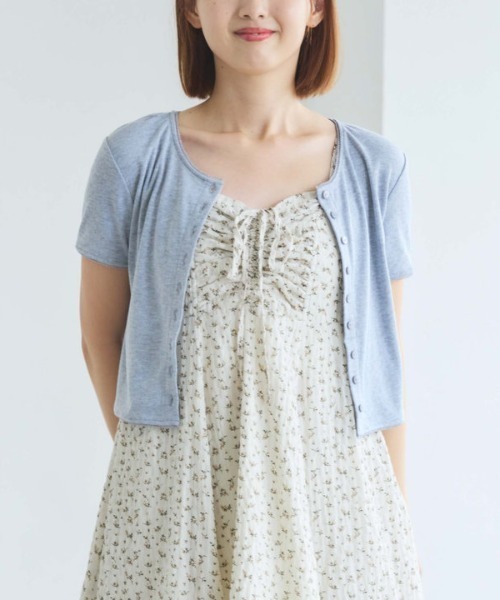 archives（アルシーヴ）の「針抜きハーフスリーブカーディガン（カーディガン/ボレロ・レディース・アイボリー/グレー/ネイビー・MEDIUM）」の15枚目の写真