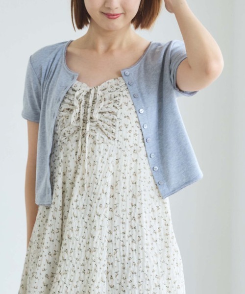 archives（アルシーヴ）の「針抜きハーフスリーブカーディガン（カーディガン/ボレロ・レディース・アイボリー/グレー/ネイビー・MEDIUM）」の16枚目の写真