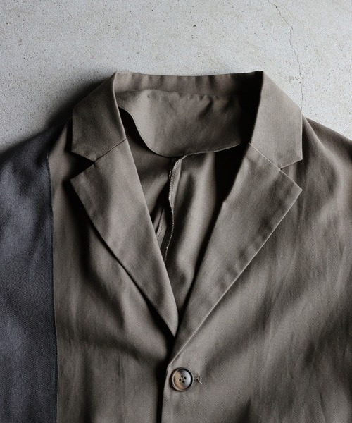 antiqua アンティカ 異素材切替デザインアシメジャケット antiqua（アンティカ）の「異素材切替デザインアシメジャケット