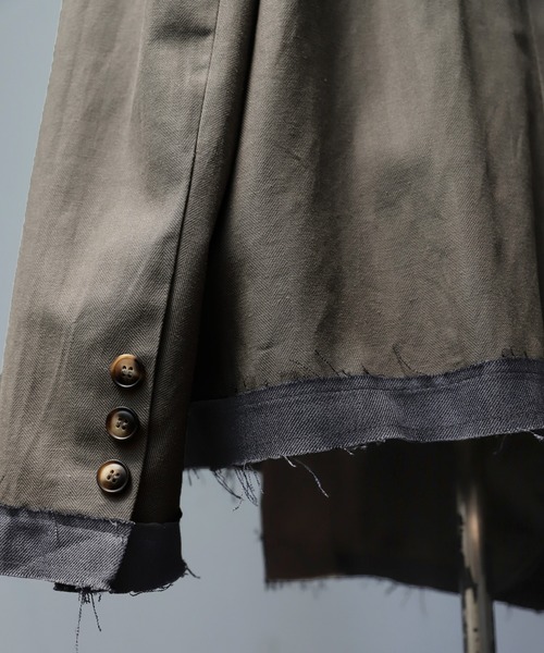 antiqua アンティカ 異素材切替デザインアシメジャケット antiqua（アンティカ）の「異素材切替デザインアシメジャケット
