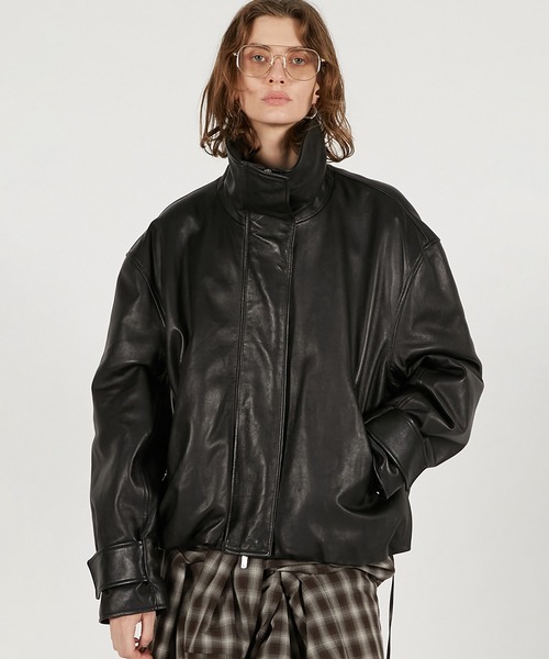 SHEEPレザハイネックーブルゾン / SHEEP Leather High Neck Blouson