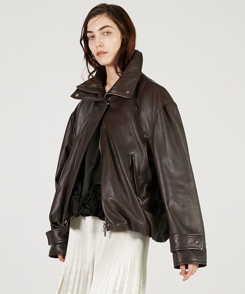 Pre-Order】SHEEPレザハイネックーブルゾン / SHEEP Leather High Neck