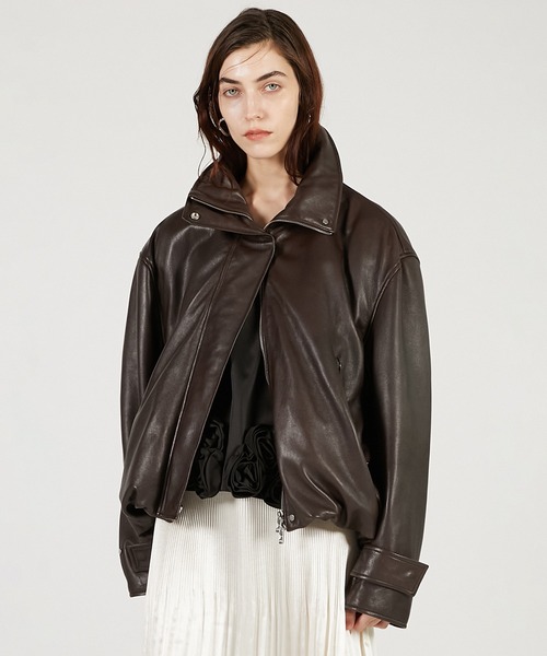 SHEEPレザハイネックーブルゾン / SHEEP Leather High Neck Blouson