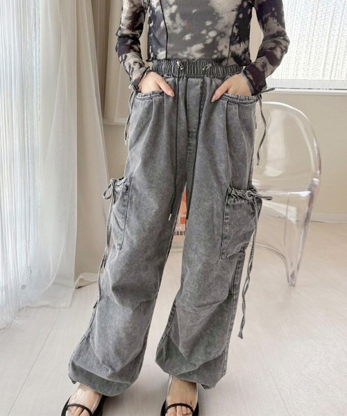 ReRe(リリ)の「ワイドシルエットカーゴパンツ(カーゴパンツ・レディース・ダークグレー/グレー/サックスブルー/ブルー・MEDIUM)」の14枚目の写真