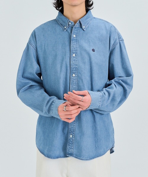 Carhartt WIP（カーハートダブリューアイピー）の「【Carhartt WIP】L/S LUCAS SHIRT　I034525（シャツ/ブラウス・メンズ・ブルー・L/M）」の3枚目の写真