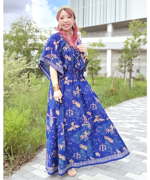 チャイハネ】夏の星座Vネックワンピース（ワンピース）｜チャイハネ