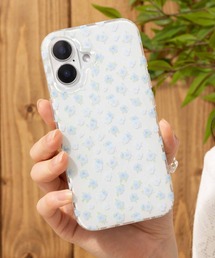 emonique（エモニーク）の「iPhoneケース カバー クリア 花柄　猫　リボン【iPhone 13/14/15/15pro/16/16pro対応】（スマホケース/カバー・レディース）」