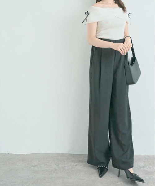 kirakiraShop(キラキラショップ)の「ボリューム シアー オフショル トップス(シャツ/ブラウス・レディース・ブラック/アイボリー・FREE)」の10枚目の写真