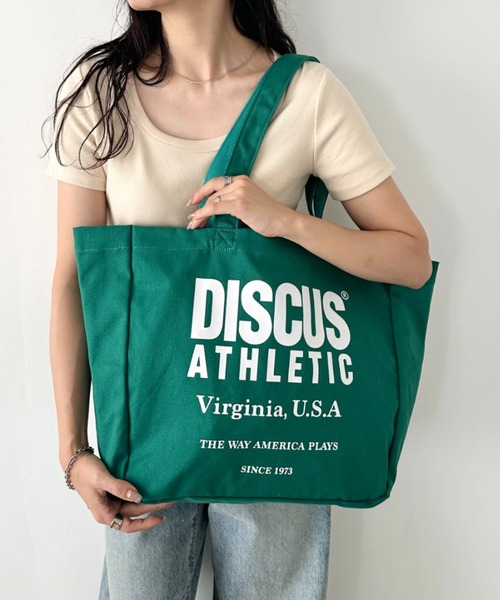 DISCUS（ディスカス）の「DISCUS/ディスカス キャンバス プリントトート/ブランドロゴ/ユニセックス/学生/マザーズ（トートバッグ・レディース・グリーン/レッド/ネイビー/オフホワイト/ブラック・FREE）」の20枚目の写真