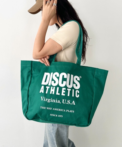 DISCUS（ディスカス）の「DISCUS/ディスカス キャンバス プリントトート/ブランドロゴ/ユニセックス/学生/マザーズ（トートバッグ・レディース・グリーン/レッド/ネイビー/オフホワイト/ブラック・FREE）」の21枚目の写真
