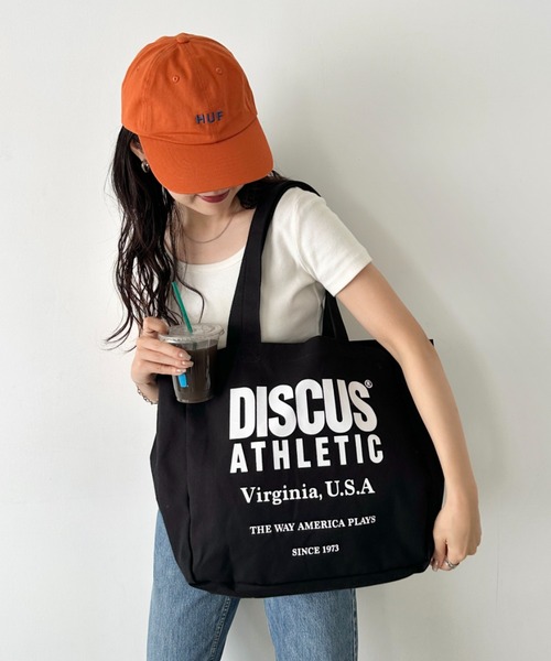 DISCUS（ディスカス）の「DISCUS/ディスカス キャンバス プリントトート/ブランドロゴ/ユニセックス/学生/マザーズ（トートバッグ・レディース・グリーン/レッド/ネイビー/オフホワイト/ブラック・FREE）」の16枚目の写真