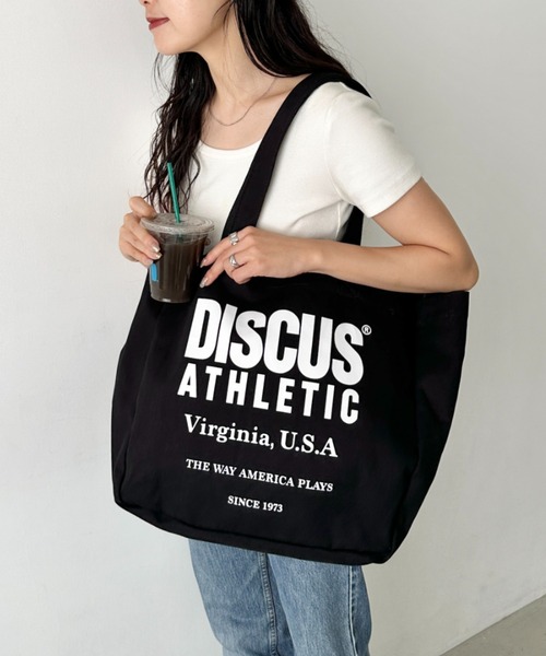 DISCUS（ディスカス）の「DISCUS/ディスカス キャンバス プリントトート/ブランドロゴ/ユニセックス/学生/マザーズ（トートバッグ・レディース・グリーン/レッド/ネイビー/オフホワイト/ブラック・FREE）」の14枚目の写真