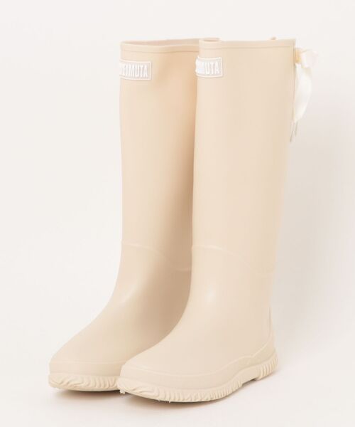 セール】リボン付き中高筒レインブーツ（レインシューズ