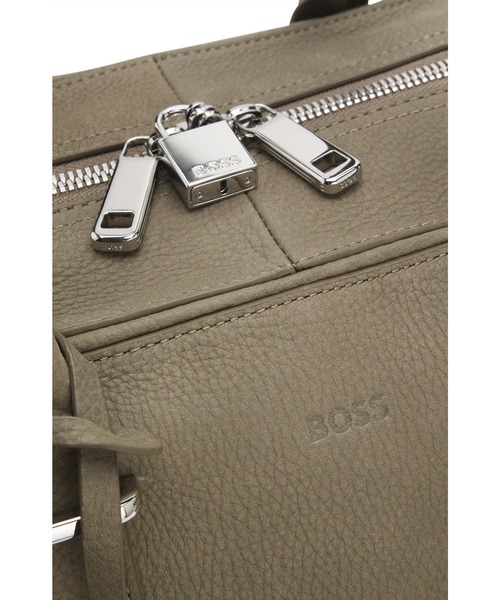 BOSS(ボス)の「グレインレザー ホールドオール ロゴキーホルダー(ボストンバッグ・メンズ・ブラウン・ONESIZE)」の5枚目の写真