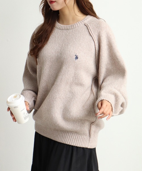 U.S. POLO ASSN.(ユーエスポロアッスン)の「【U.S. POLO ASSN./ユーエスポロアッスン】 ロゴ刺繍 ラグランスリーブ クルーネック ニット セーター(ニット/セーター・メンズ・ブラック/グレー/ネイビー/オートミール/カーキ・L/M/XL)」の10枚目の写真