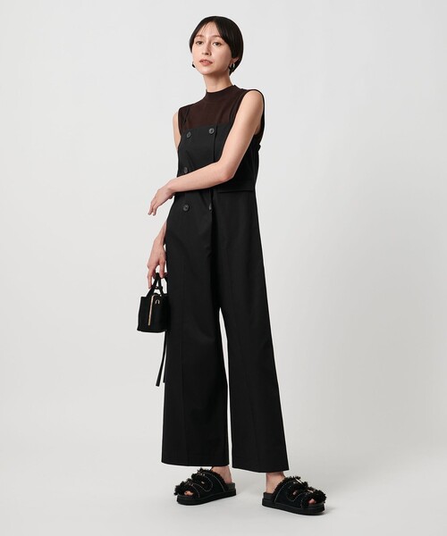 ユナイテッドアローズ　オールインワン　黒 チノ ラップ オールインワン ‐ウォッシャブル‐（つなぎ/オールインワン