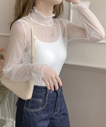 ブラウス キャミソール シースルー」に該当するホワイト/白色系