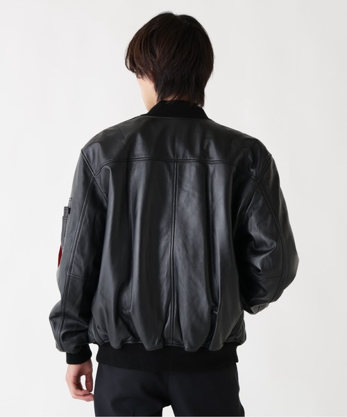 Alpha Industries(アルファインダストリーズ)の「【25FW新作商品】Alpha Industries/アルファインダストリーズ/LEATHER MA-1 FLIGHT JACKET(MA-1・メンズ・ブラック/ブラウン・MEDIUM/LARGE/X-LARGE/XX-LARGE)」の4枚目の写真