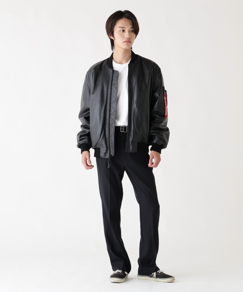 Alpha Industries(アルファインダストリーズ)の「【25FW新作商品】Alpha Industries/アルファインダストリーズ/LEATHER MA-1 FLIGHT JACKET(MA-1・メンズ・ブラック/ブラウン・MEDIUM/LARGE/X-LARGE/XX-LARGE)」の5枚目の写真
