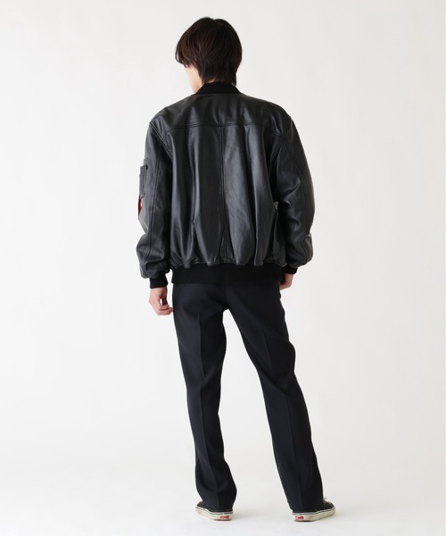 Alpha Industries(アルファインダストリーズ)の「【25FW新作商品】Alpha Industries/アルファインダストリーズ/LEATHER MA-1 FLIGHT JACKET(MA-1・メンズ・ブラック/ブラウン・MEDIUM/LARGE/X-LARGE/XX-LARGE)」の6枚目の写真