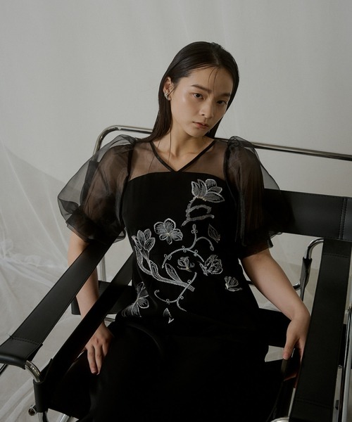 LE'RURE（リルアー）の「Puffsleeve embroidery dress（ドレス）」 - WEAR