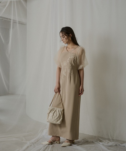 セール】Puffsleeve embroidery dress（ドレス）｜LE'RURE（リルアー