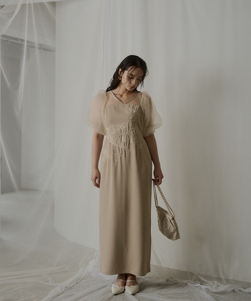 LE'RURE（リルアー）の「Puffsleeve embroidery dress（ドレス）」 - WEAR