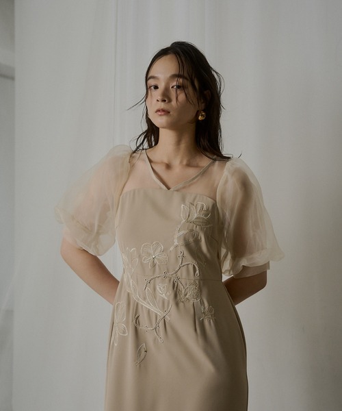 セール】Puffsleeve embroidery dress（ドレス）｜LE'RURE（リルアー