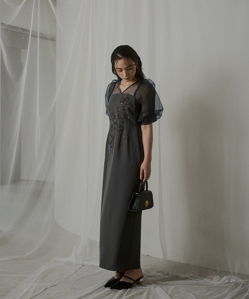 セール】Puffsleeve embroidery dress（ドレス）｜LE'RURE（リルアー