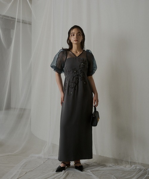 セール】Puffsleeve embroidery dress（ドレス）｜LE'RURE（リルアー