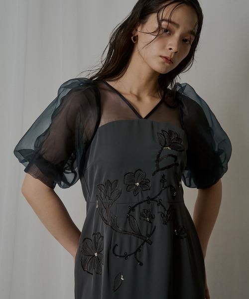 新品LE'RUREドレス Puffsleeve embroidery dress Puffsleeve embroidery dressのドレス|Dorry Doll / LE'RURE