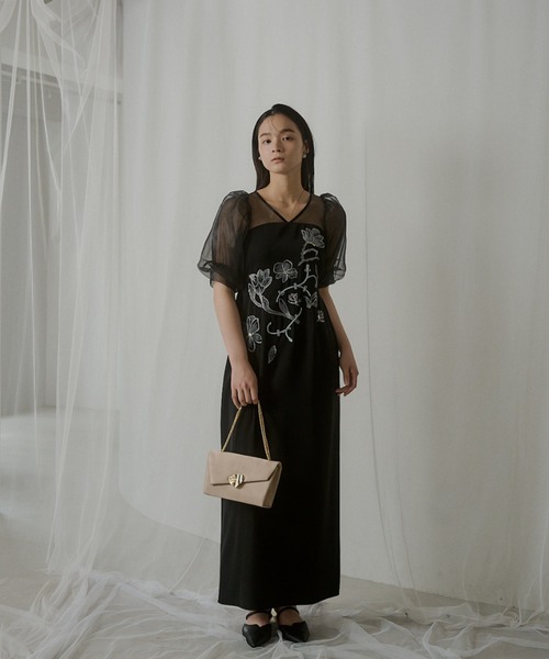 セール】Puffsleeve embroidery dress（ドレス）｜LE'RURE（リルアー