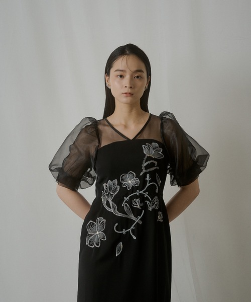 セール】Puffsleeve embroidery dress（ドレス）｜LE'RURE（リルアー