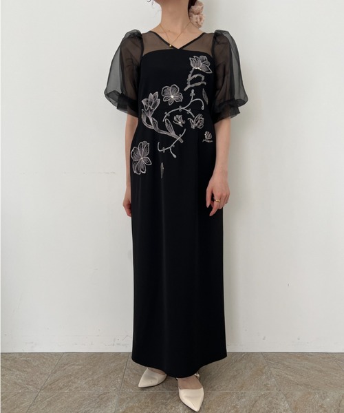 セール】Puffsleeve embroidery dress（ドレス）｜LE'RURE（リルアー