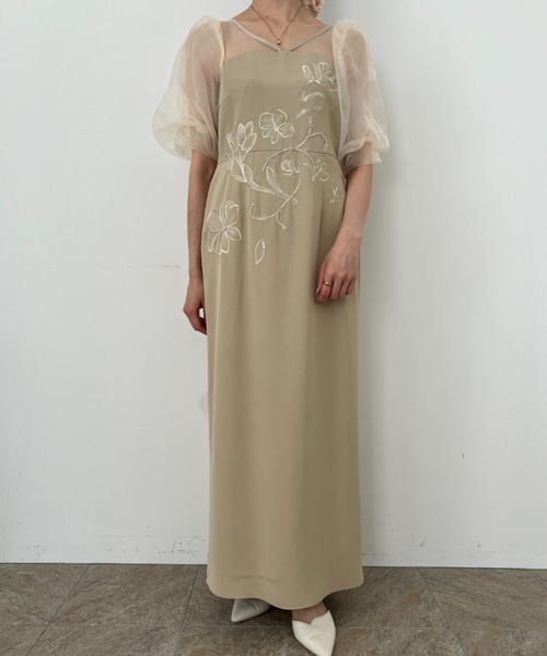セール】Puffsleeve embroidery dress（ドレス）｜LE'RURE（リルアー