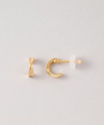 ◆金属アレルギー対応◆◆made in japan◆【純金厚メッキ】クロススターダスト 極小ミニマルカーブピアス