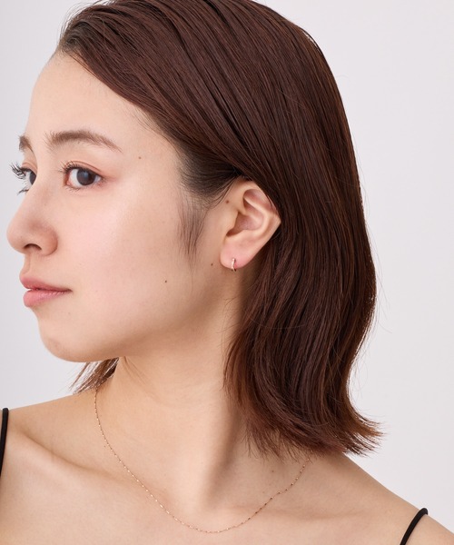 CALIN STANDARD(カリンスタンダード)の「◆金属アレルギー対応◆◆made in japan◆【純金厚メッキ】クロススターダスト 極小ミニマルカーブピアス(ピアス(両耳用)・レディース・ゴールド/ピンクゴールド/シルバー・FREE)」の10枚目の写真