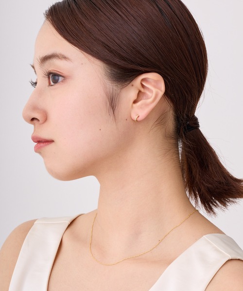 CALIN STANDARD(カリンスタンダード)の「◆金属アレルギー対応◆◆made in japan◆【純金厚メッキ】クロススターダスト 極小ミニマルカーブピアス(ピアス(両耳用)・レディース・ゴールド/ピンクゴールド/シルバー・FREE)」の12枚目の写真