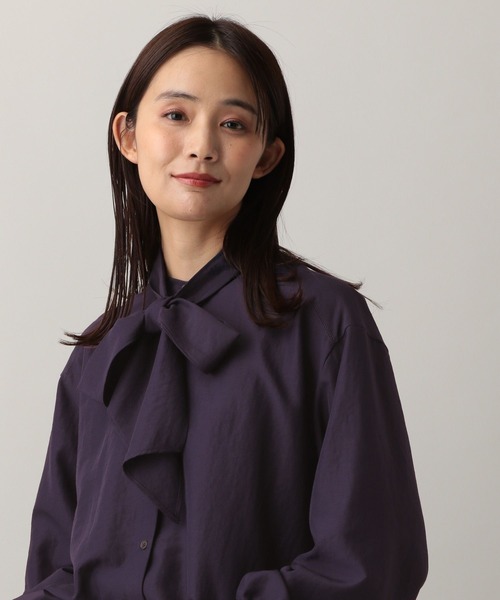 GLOBAL WORK(グローバルワーク)の「MATINEE LINE/2WAYリボンタイブラウス/583850(シャツ/ブラウス・レディース・チェック/オフホワイト/ダークパープル・MEDIUM/LARGE)」の18枚目の写真