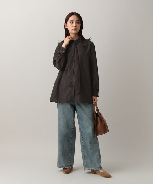 GLOBAL WORK(グローバルワーク)の「MATINEE LINE/2WAYリボンタイブラウス/583850(シャツ/ブラウス・レディース・チェック/オフホワイト/ダークパープル・MEDIUM/LARGE)」の21枚目の写真