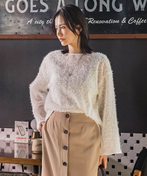 セール】フェザーチュールTブラウス≪洗濯機で洗える≫（シャツ