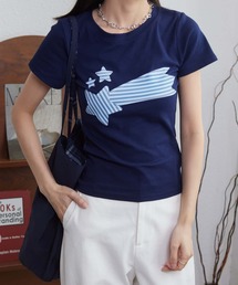 星プリント ホワイト Tシャツ フォトプリントTシャツ(M ホワイト): トップス｜Right-on公式