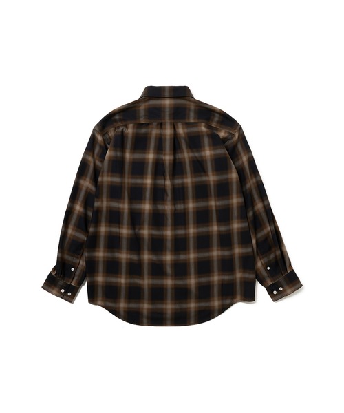 FIRST DOWN（ファーストダウン）の「オンブレチェック ロングスリーブシャツ（シャツ/ブラウス・メンズ・ブラック/ネイビー・XL/L/M）」の3枚目の写真