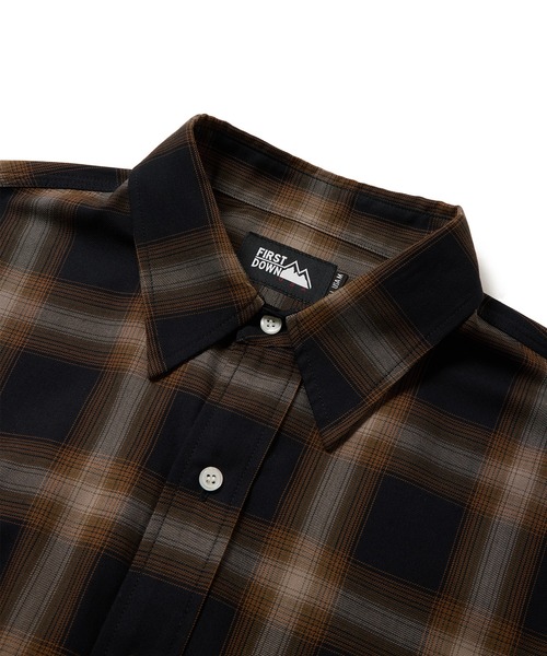 FIRST DOWN（ファーストダウン）の「オンブレチェック ロングスリーブシャツ（シャツ/ブラウス・メンズ・ブラック/ネイビー・XL/L/M）」の4枚目の写真