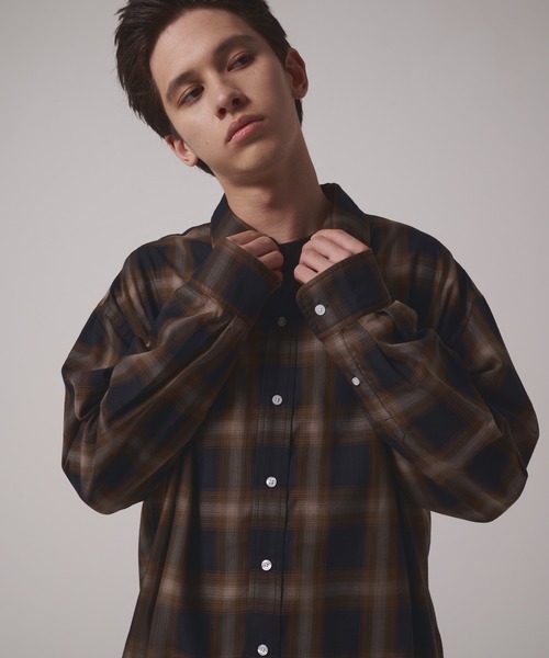 FIRST DOWN（ファーストダウン）の「オンブレチェック ロングスリーブシャツ（シャツ/ブラウス・メンズ・ブラック/ネイビー・XL/L/M）」の13枚目の写真