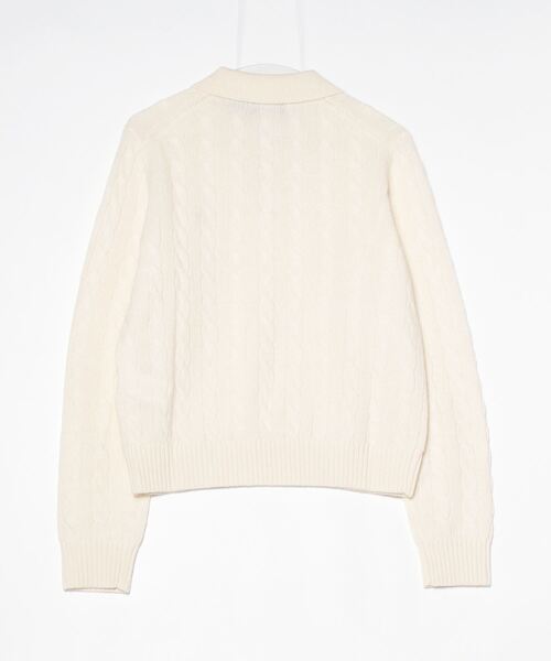 ケーブルニット ウールカシミヤ ポロ セーター（ニット/セーター