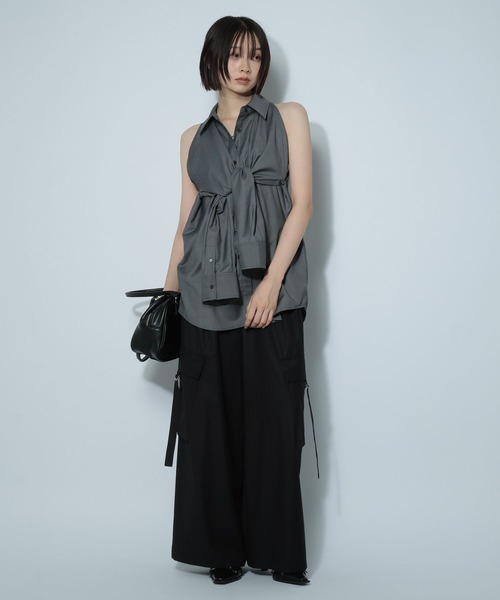 PAGEBOY（ページボーイ）の「2WAYスリーブシャツ（シャツ/ブラウス・レディース・グレー/オフホワイト/ブラック・FREE）」の15枚目の写真